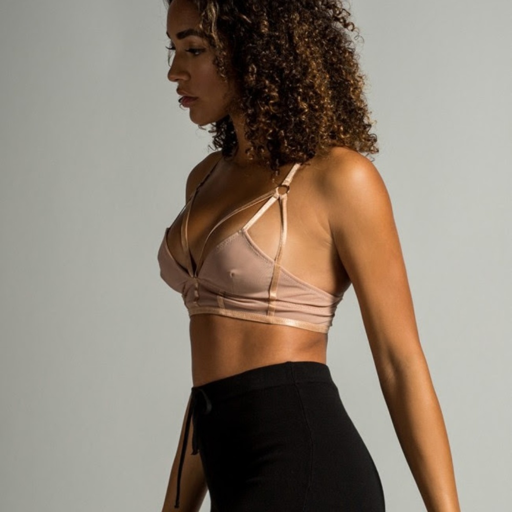 Rehab Clothing Mesh Strappy Caged Bralette